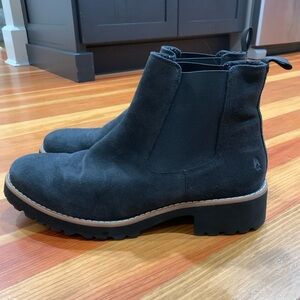 Hush Puppies Black Suede Chelsea Ankle Boots
